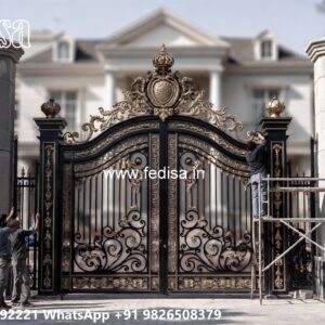 Door Design Main Gate, Single Gate Design Main Gate Lighting In Outdoor