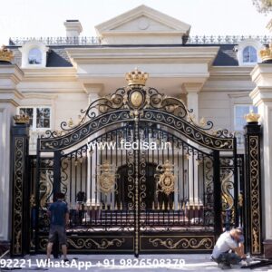 Front Steel Gate Design, Main Door Gate Design Main Gate Lighting In Outdoor