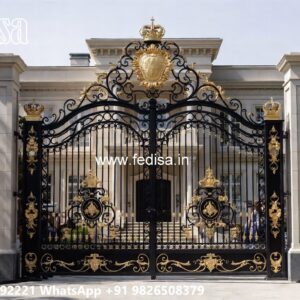 Swing Gate Design, Channel Gate Design Main Gate Lighting In Outdoor