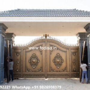 Small Steel Gate Design, Sliding Main Gate Design Main Gate Lighting In Outdoor