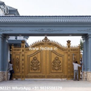 Door Design Main Gate, Boundary Wall Grill Design Main Gate Lighting In Outdoor