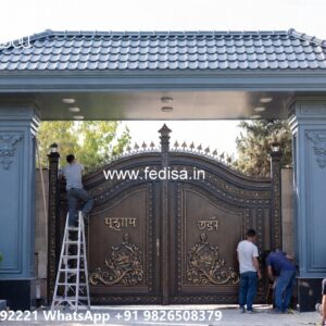 Door Design Main Gate, Gate Roof Design Main Gate Lighting In Outdoor