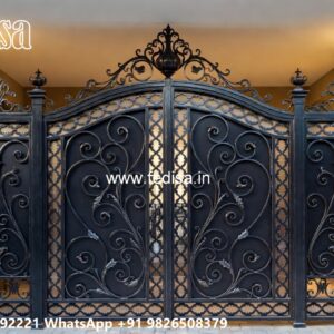 Front Steel Gate Design, Laser Cut Gate Design Main Gate Lighting In Outdoor