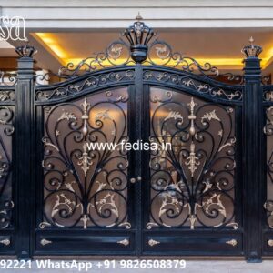 Laser Cutting Design Gate, Lohe Ke Gate Ka Design Main Gate Lighting In Outdoor