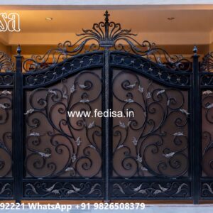 Sliding Gate Design Latest, Steel Gate Design Double Door Main Gate Lighting In Outdoor