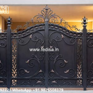 Front Steel Gate Design, Door Gate Design For Home Main Gate Lighting In Outdoor