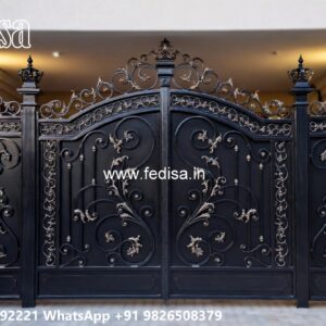 Swing Gate Design, Steel Ke Gate Ke Design Main Gate Lighting In Outdoor