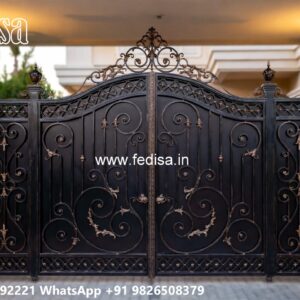 Small Steel Gate Design, Sheet Gate Design Main Gate Lighting In Outdoor