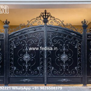 Front Steel Gate Design, Royal Gate Design Main Gate Lighting In Outdoor