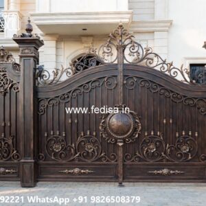 Front Steel Gate Design, Loha Ka Gate Ka Design Main Gate Lighting In Outdoor