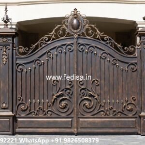 Swing Gate Design, Simple House Gate Design Main Gate Lighting In Outdoor