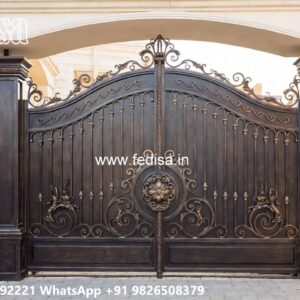 Small Steel Gate Design, Wood And Metal Gates Design Main Gate Lighting In Outdoor