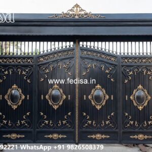 Laser Cutting Design Gate, Collapsible Grill Gate Main Gate Lighting In Outdoor