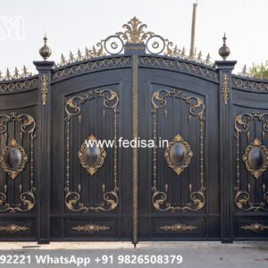 Swing Gate Design, Modern Grill Gate Design Main Gate Lighting In Outdoor