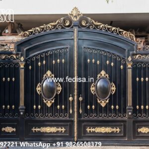 Small Steel Gate Design, Folding Iron Gate Design Main Gate Lighting In Outdoor
