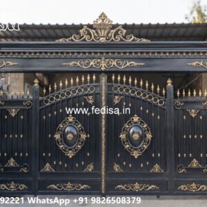 Swing Gate Design, Steel Gate Handle Design Main Gate Lighting In Outdoor