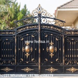 Door Design Main Gate, Classic Gate Design Main Gate Lighting In Outdoor