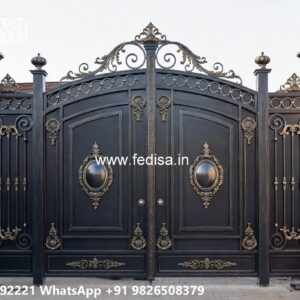 Swing Gate Design, Traditional Gate Design Main Gate Lighting In Outdoor