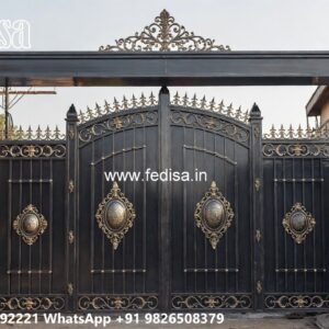 Small Steel Gate Design, Sliding Main Gate Design 2026 Main Gate Lighting In Outdoor