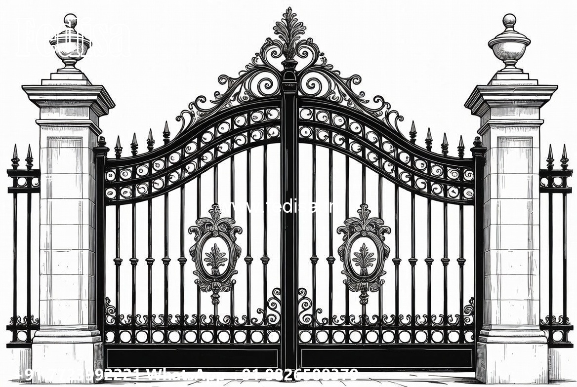 Door Design Main Gate, 12 Feet Main Gate Design Stainless Steel Main Gates