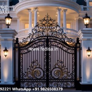 Front Steel Gate Design, Rajwadi Main Gate Design Stainless Steel Main Gates