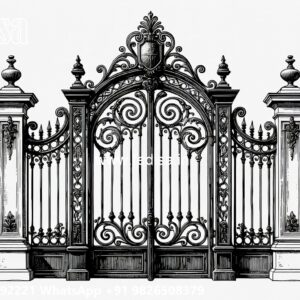 Laser Cutting Design Gate, Boundary Wall With Grill Design Stainless Steel Main Gates