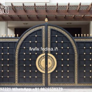Front Steel Gate Design, Simple Boundary Wall Design With Gate Stainless Steel Main Gates
