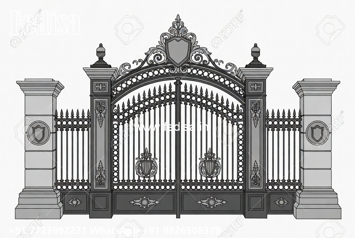 Concrete Gate Design, Steel Main Gate Design Stainless Steel Main Gates