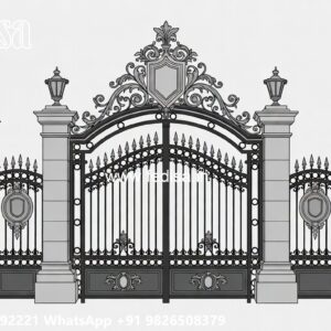 14 Feet Gate Design, Compound Gate Stainless Steel Main Gates