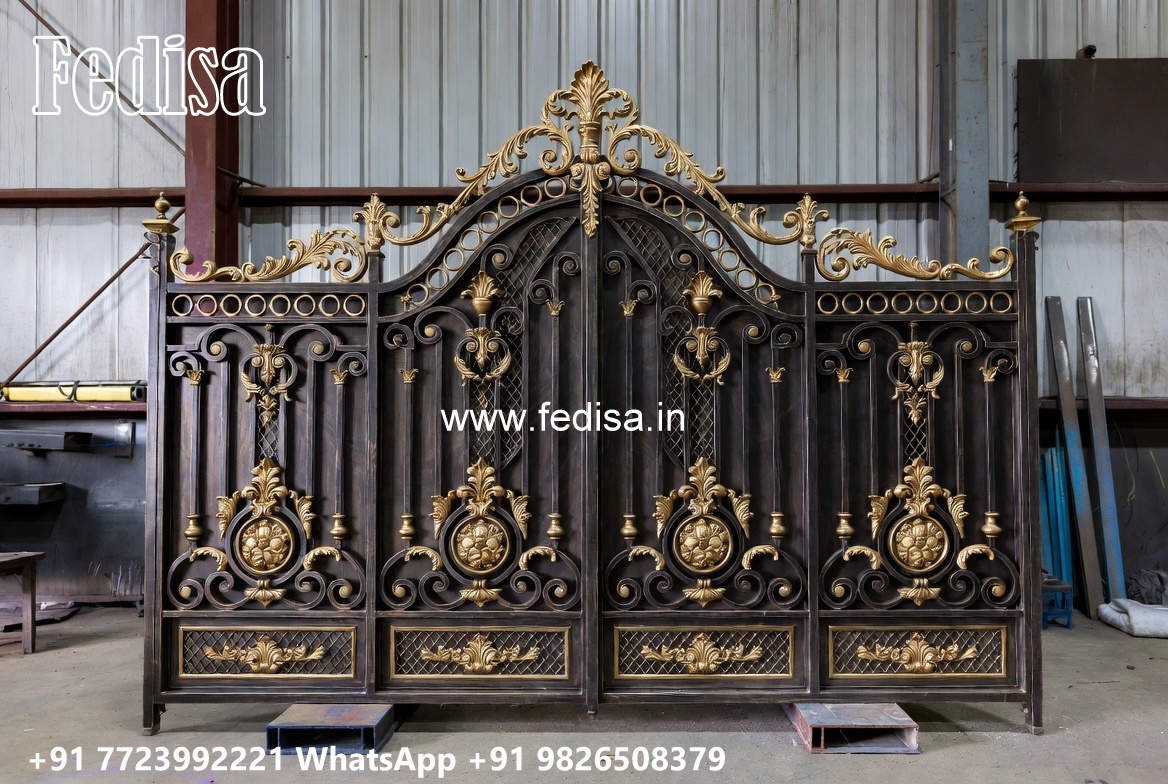63 Feet Gate Design, Iron Steel Gate Design Stainless Steel Main Gates