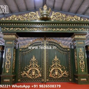 Simple House Gate Design, Iron Gate Flower Design Stainless Steel Main Gates