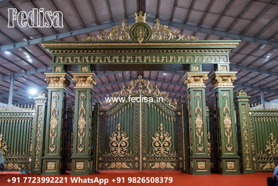 Hpl Sheet Gate Design, Main Gate Design 8 Feet Stainless Steel Main Gates