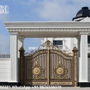 Metal Gate Designs For Homes, Main Gate Design With Boundary Wall Stainless Steel Main Gates