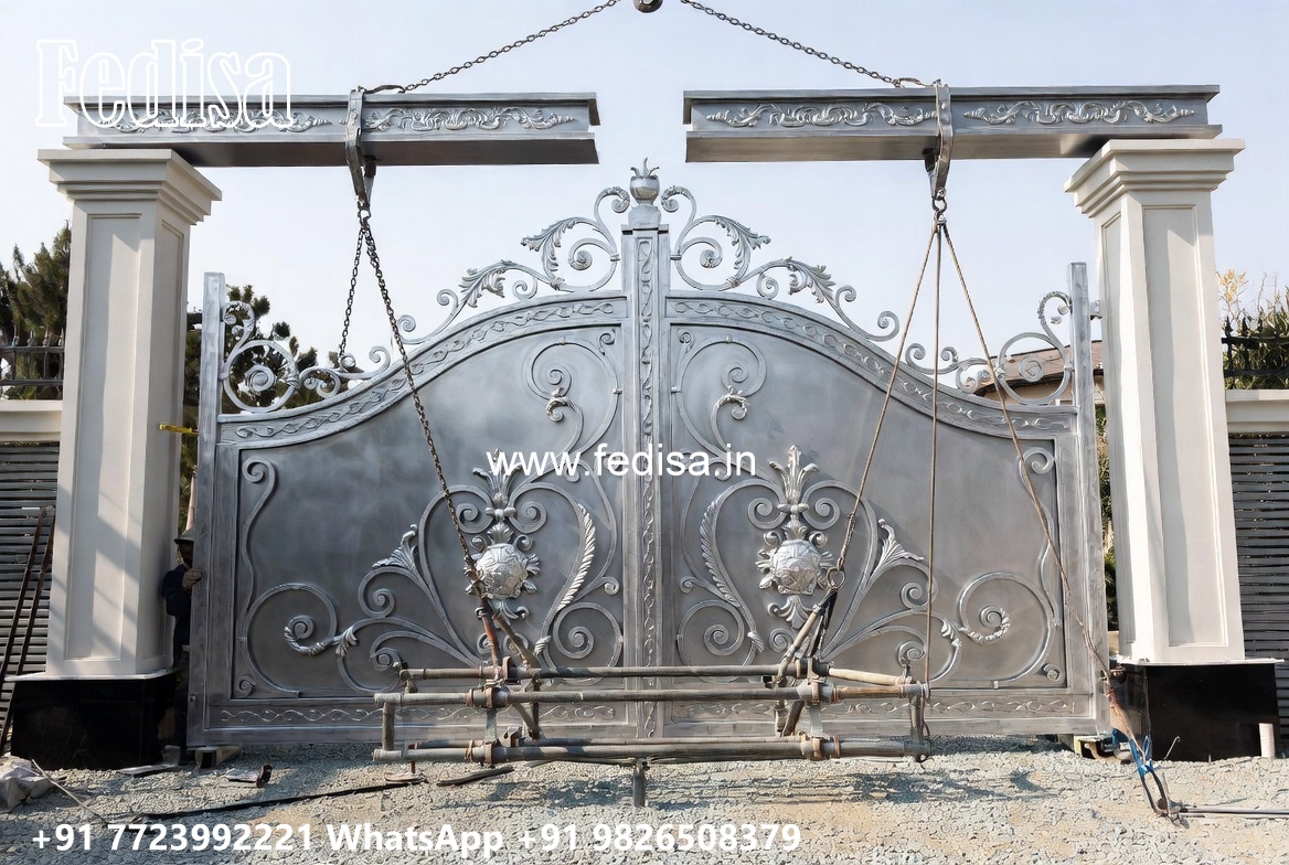 103 Feet Gate Design, Gate Compound Design Stainless Steel Main Gates