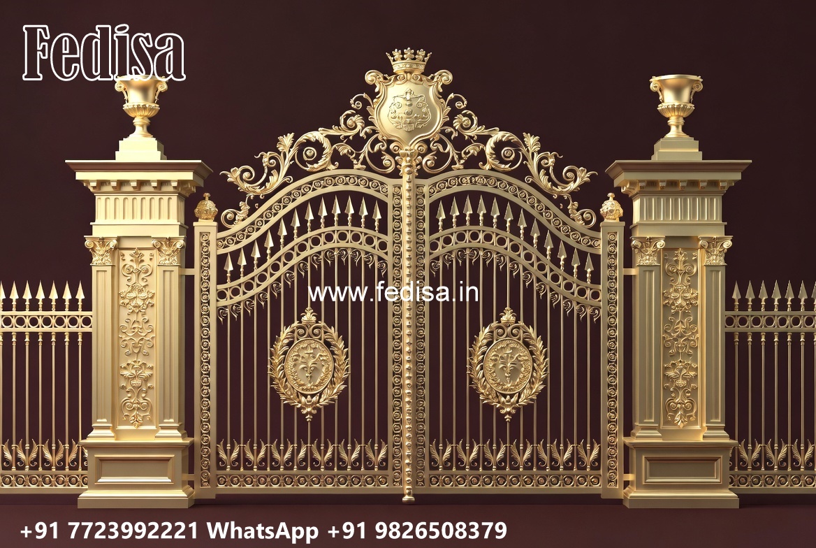 109 Feet Gate Design, Pillar Design Gate Stainless Steel Main Gates