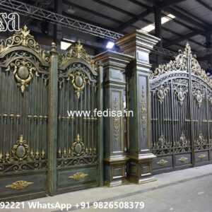 Maharaja Gate Ka Design, Gate With Wall Design Stainless Steel Main Gates
