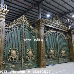 Concrete Gate Design, Sliding Boundary Gate Stainless Steel Main Gates