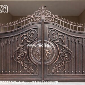 Concrete Gate Design, One Side Iron Gate Design Stainless Steel Main Gates