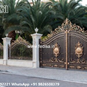 Maharaja Gate Pipe Design, Boundary Wall Main Gate Design Stainless Steel Main Gates