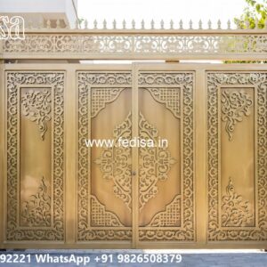 Iron Railing Design For Boundary Wall, Temple Steel Gate Design 1703 Gates And Doors Ideas | Gate Design