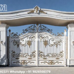 Boundary Wall Iron Grill Design, Main Gate With Mini Gate 2124 Gates And Doors Ideas | Gate Design