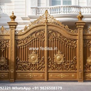 Steel Door Gate Design, Four Fold Main Gate Design Iron Gate Stock Photos And Images