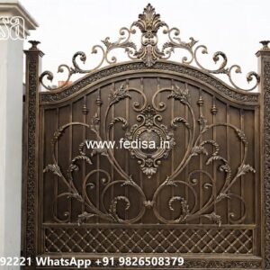 Steel Framed Wooden Gates, Simple Gate Roof Design Iron Gate Stock Photos And Images