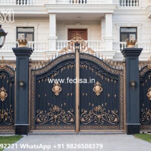 Steel Framed Wooden Gates, Gate Design Single Iron Gate Stock Photos And Images
