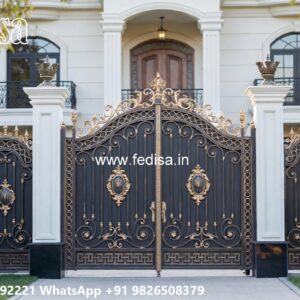 Pipe Main Gate Design, Front Wall Grill Design Iron Gate Stock Photos And Images