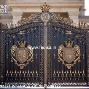 Steel Framed Wooden Gates, Gate Slope Design Iron Gate Stock Photos And Images