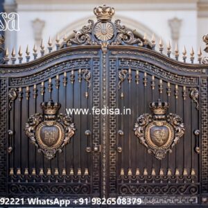 Steel Framed Wooden Gates, Main Gate Design 4 Feet Iron Gate Stock Photos And Images