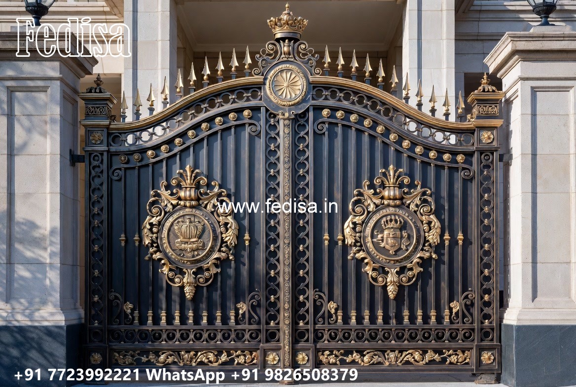 Steel Framed Wooden Gates, Steel Ke Gate Design Iron Gate Stock Photos And Images
