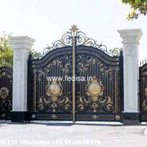 Mild Steel Gate Design, Sliding Gate Roller Design Iron Gate Stock Photos And Images