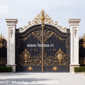 Steel Framed Wooden Gates, Iron Gate Ka Design Iron Gate Stock Photos And Images